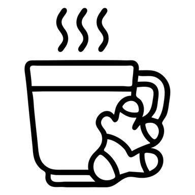 icon on the theme of ginger tea classes.  sticker