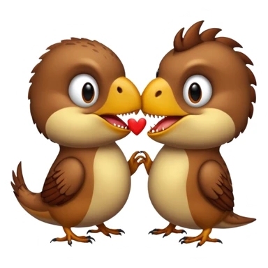 A sparrow kiss a trex sticker