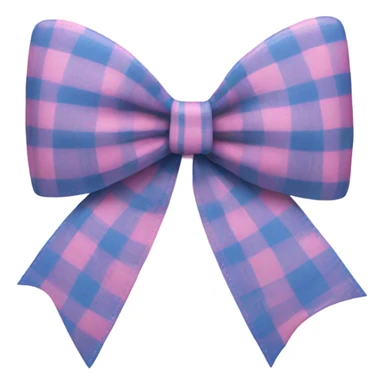 Pink bow with plaid blue stripes sticker