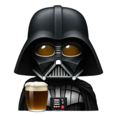 Dark vador avec une bière sticker