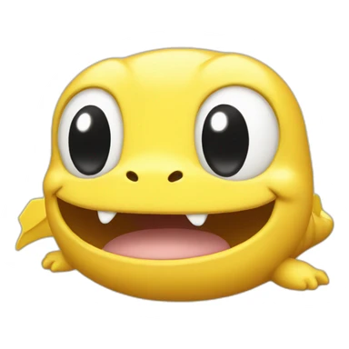Salamander with a pikachu face sticker