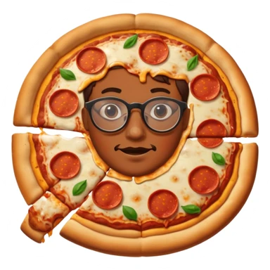 pizza face with glassess sticker