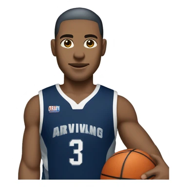 basketball player (light skin) in dark blue and silver uniform sticker