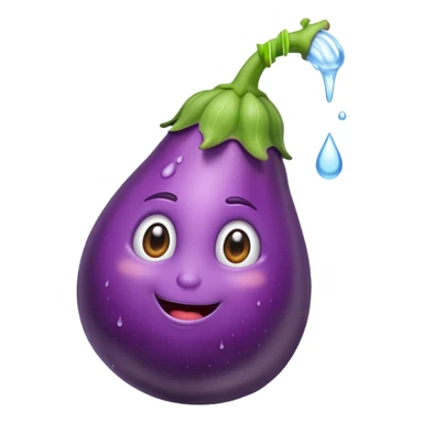 eggplant squirting water sticker