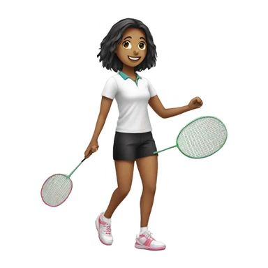 girl playing badminton sticker