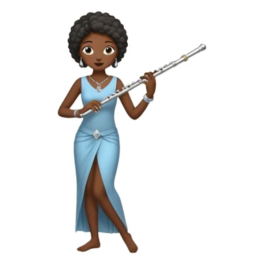 black woman playing blowing flute full body sticker