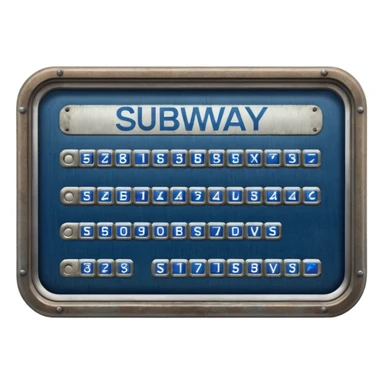 Platform Board – blue text display, Subway Sign. sticker