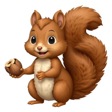 A squirrel loving a nut sticker