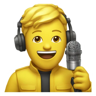 yellow man singer with microphone sticker