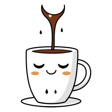 Coffee with depression and tears sticker