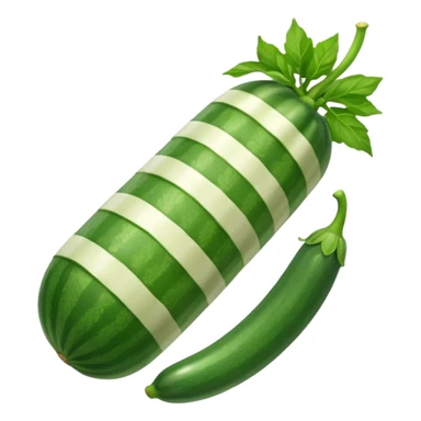 A peppermint carrying a zucchini sticker