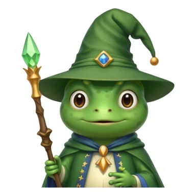 cute frog wizard sticker