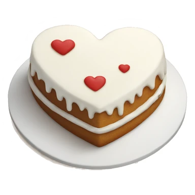 White heart shaped cake sticker