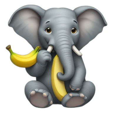 Elephant eating banana sticker