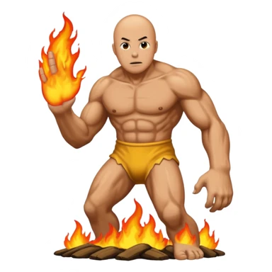 A biant big foot on fire with saitama sticker