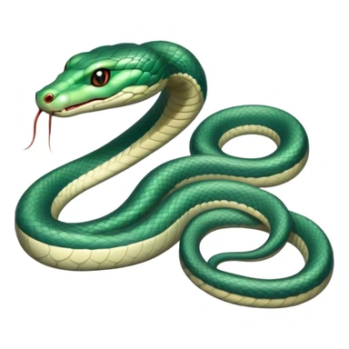 Cinematic Noble Chinese Water Snake Portrait Emoji, Poised and graceful, with a slender, sinuous build and a sleek, iridescent coat of muted greens and blues, deep-set soulful eyes, Simplified yet sharp and sophisticated features, highly detailed, glowing with a soft, dignified aquatic glow, high shine, intelligent and fluid, stylized with an air of waterborne elegance, focused and attentive, soft glowing outline, capturing the essence of a watchful and confident water snake that feels as though it could glide out of the screen with effortless authority! sticker