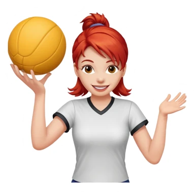 woman who play ball with red hair sticker