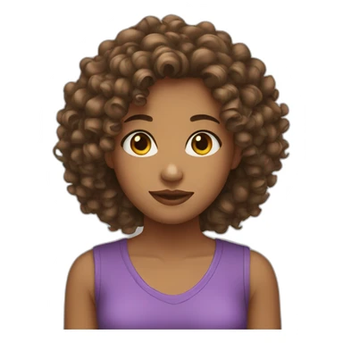 girl curly hair sticker