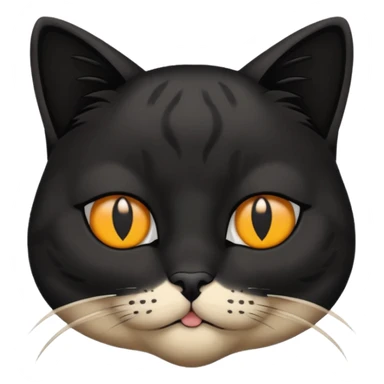gato con mechon negro tapando un ojo sticker