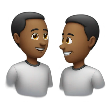 two people meeting each other sticker