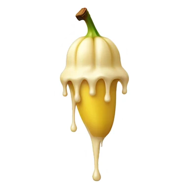 cream dripping from banana sticker