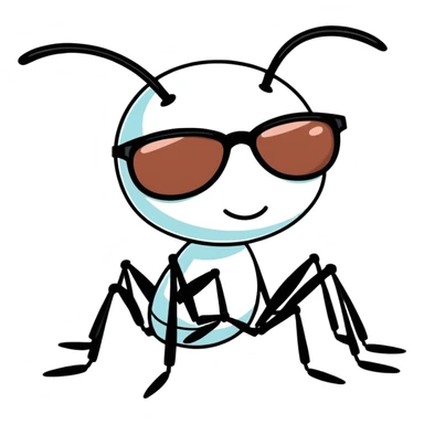 Silly ants with sunglasses  sticker