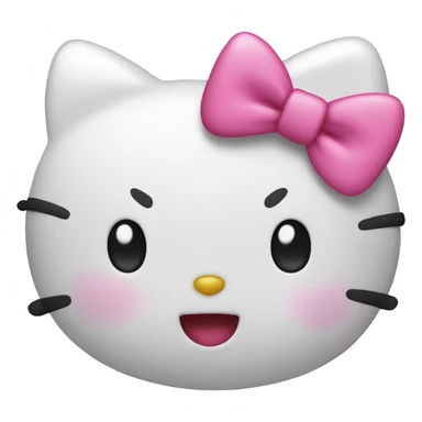 hello kitty with pink bow blowing a kiss sticker