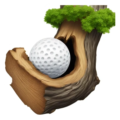 Golf ball hitting a tree sticker