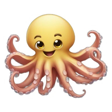 laughing octopus sticker