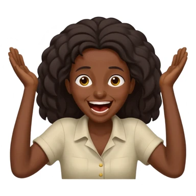 Baiza Ethiopian, dark hair Oldest but immature, no filter, funny Pose: laughing wildly, arms flailing sticker