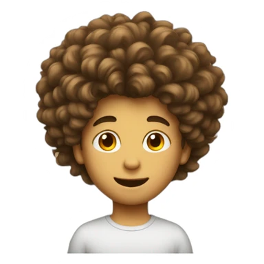 playful boy with big hair sticker