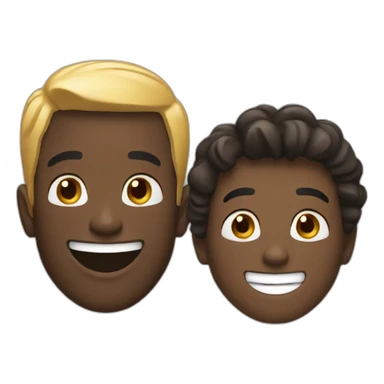 A black guy and a white guy laughing sticker