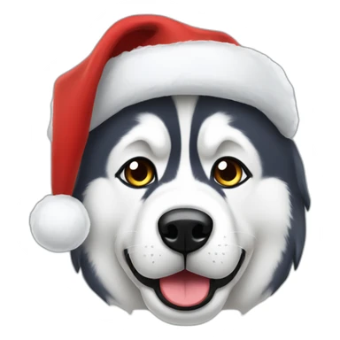 unamused husky christmas hat sticker