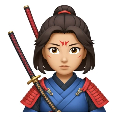 lady samurai holds katana sticker