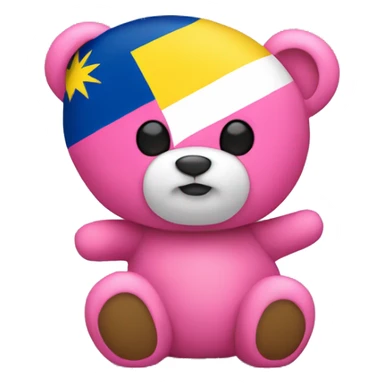 pink teddy bear ecuador flag sticker