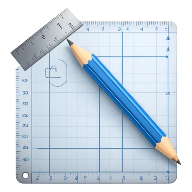 blueprint plan with a pencil and ruler sticker