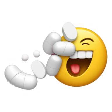 Smiley face swallowing pills sticker