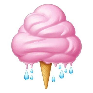 Giant cotton candy with dewdrop glaze and light reflections on surface sticker