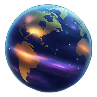 cool animated globe in space (anime style art) sticker