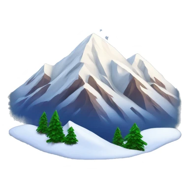 snow capped mountain with stars sticker