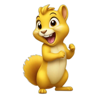 cheerful yellow squirrel sticker