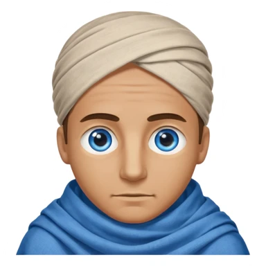 blue eyed desert man cowered with cloth sticker