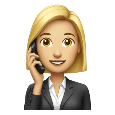 corporate woman with a phone sticker