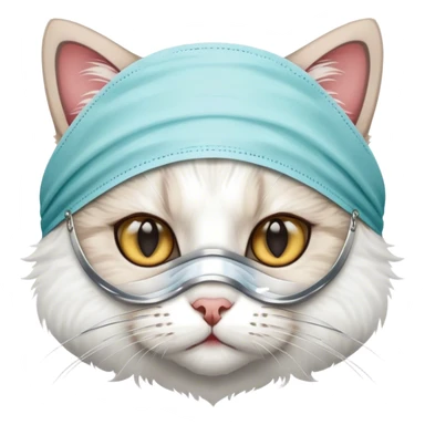 Cat in surgical mask sticker