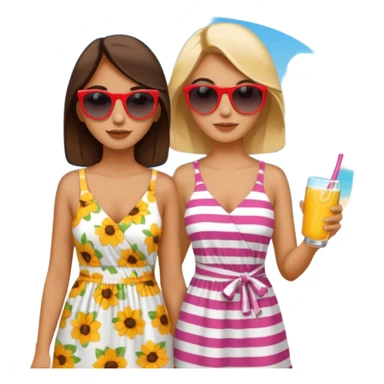 Girls on vacation summer  sticker