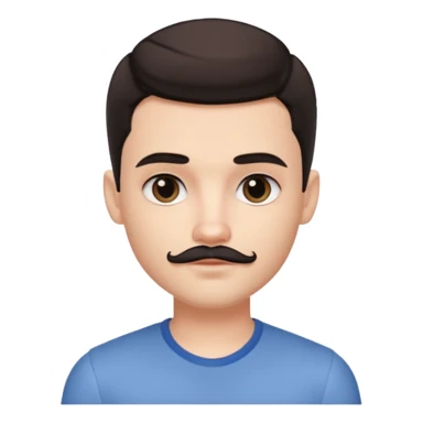 Very pretty handsome bratz man , short mustache ,short ,  short dark hair, has black eyes , pale skin, defined jawline sticker