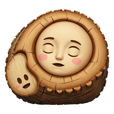 log with sleeping face sticker