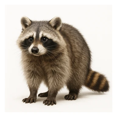 raccoon white background sticker