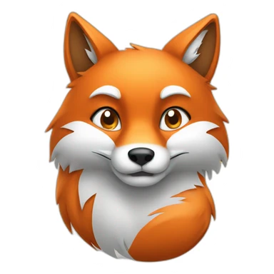 thinking face fox with paw on chin sticker