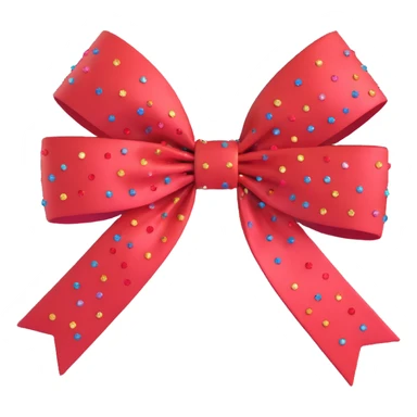 red sparkly bow sticker